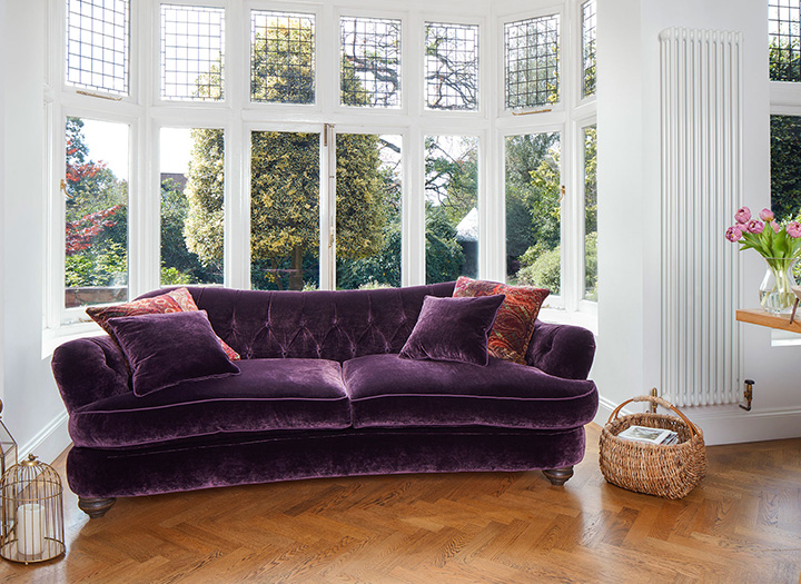 2 Fairmont 3 Seater Sofa in Faroes Velvet Purple
